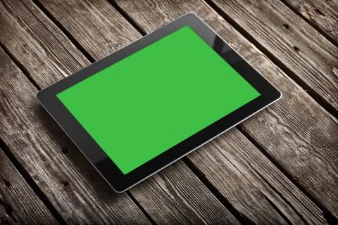 Digital tablet computer with isolated screen 스톡 사진
