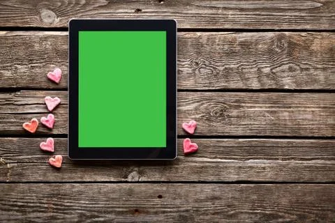 Digital tablet computer with isolated screen Foto stock