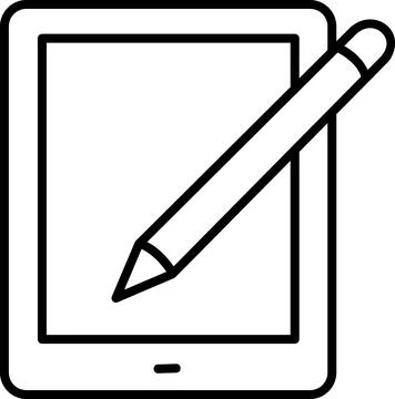 Digital Tablet Computer With Stylus Pencil 스톡 일러스트