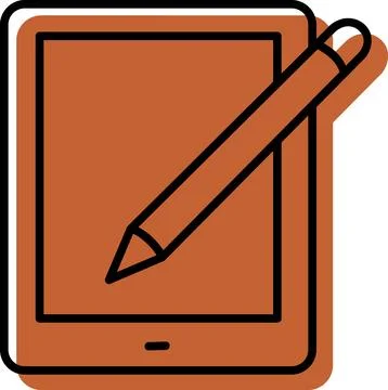 Digital Tablet Computer With Stylus Pencil Illustration Stock Illustration