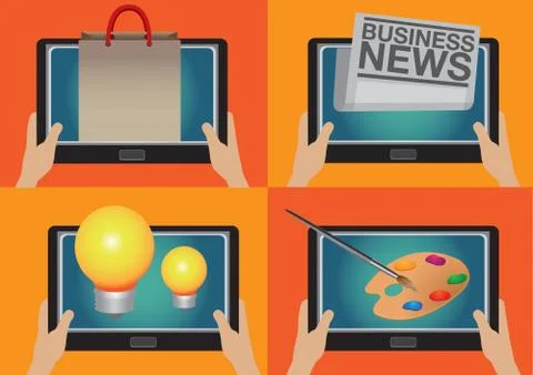 Digital Tablet Computer Technology for Modern Life Stock Illustration