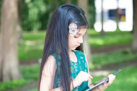 Digital tablet concentration Stock Photos