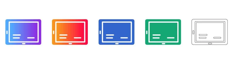 Digital Tablet Device Icons 스톡 일러스트