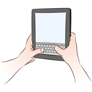 Digital tablet device keyboard texting Stock Illustration