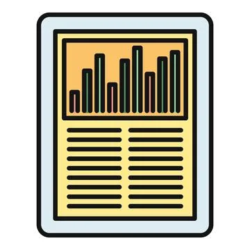 Digital tablet displaying business analytics data visualization report Illustrazione stock