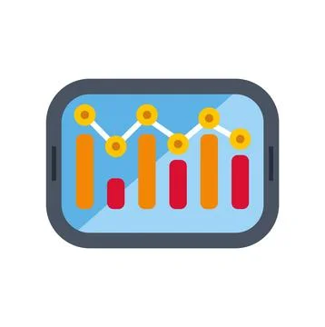 Digital tablet displaying financial data presentation infographic Illustrazione stock