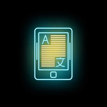 Digital tablet displaying online language translation application 库存插图