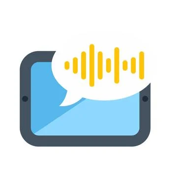 Digital tablet displaying sound wave communication concept Stock Illustration