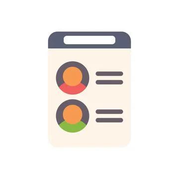 Digital tablet displaying user profile interface with two accounts logged in Stock Illustration