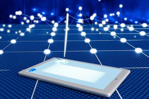 Digital tablet with electronic signature of a documenton Illustrazione stock