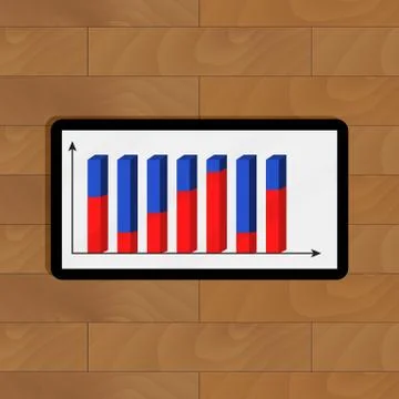 Digital tablet with finance analytics Illustrazione stock