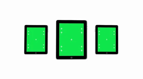 Digital tablet with Green screen with alpha Stock Footage 22779491