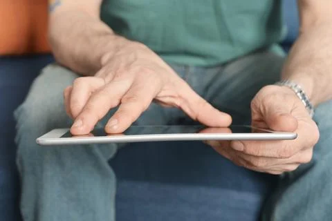 Digital tablet in hands 스톡 사진