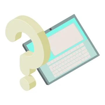 Digital tablet icon isometric vector. Modern electronic tablet and question mark Stock Illustration