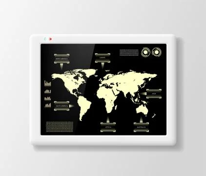 Digital tablet with infographics Stock Illustration