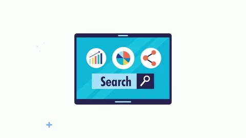 Digital tablet interface showing search bar with data analytics and social .. 스톡 동영상 339049741