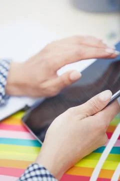 Digital tablet at office Stock Photos