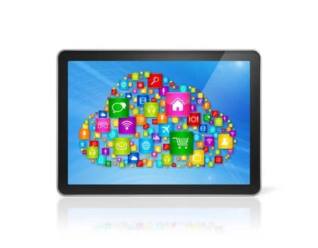 Digital Tablet pc and cloud computing symbol 3D Digital Tablet pc and clou... Stock Photos