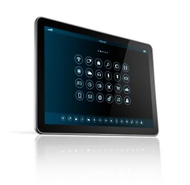 Digital tablet pc with apps icons interface Stock Illustration