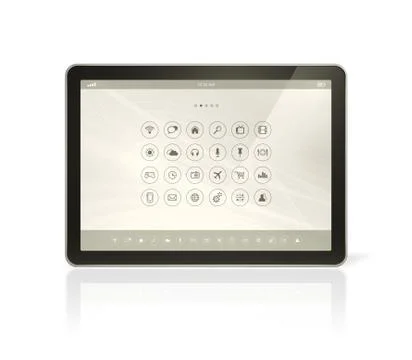 Digital tablet pc with apps icons interface Stock Illustration