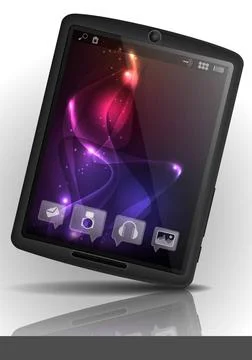 Digital Tablet Pc With Purple Screen. Digital Tablet Pc With Purple Screen... Stock Photos
