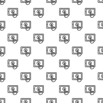 Digital tablet playing online video seamless pattern Stock Illustration