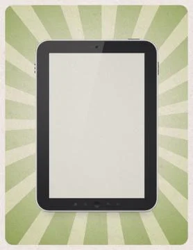 Digital tablet on retro background Stock Illustration