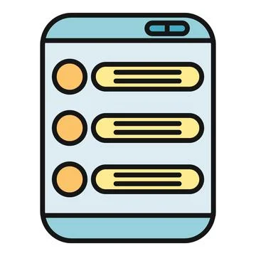 Digital tablet screen displaying an app menu interface Illustrazione stock