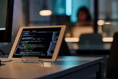Digital tablet with security codes on screen Stock Photos