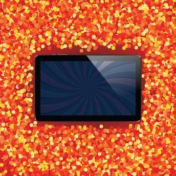 Digital tablet with shiny sensor screen. Electronic smart device. Mobile ga.. Illustrazione stock