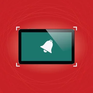 Digital tablet with shiny sensor screen. Electronic smart device. Mobile ga.. Stock Illustration