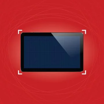 Digital tablet with shiny sensor screen. Electronic smart device. Mobile ga.. Stock-Illustration