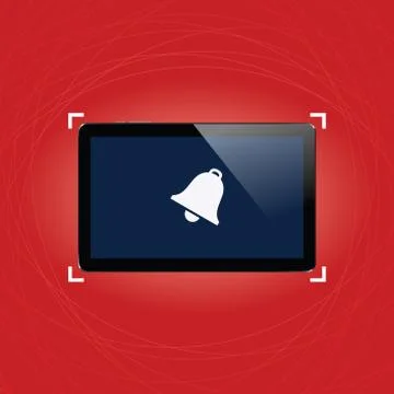 Digital tablet with shiny sensor screen. Electronic smart device. Mobile ga.. Stock Illustration
