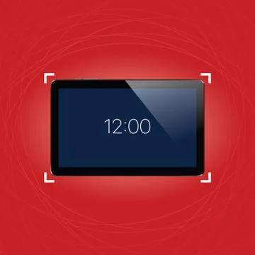 Digital tablet with shiny sensor screen. Electronic smart device. Mobile ga.. Stock Illustration