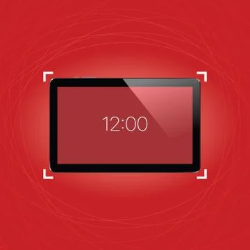 Digital tablet with shiny sensor screen. Electronic smart device. Mobile ga.. Stock Illustration