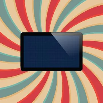 Digital tablet with shiny sensor screen. Electronic smart device. Mobile ga.. Illustrazione stock