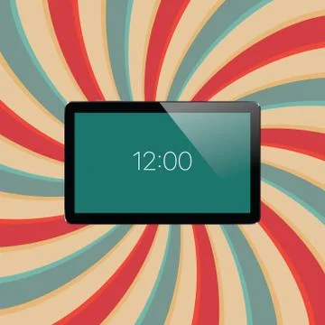 Digital tablet with shiny sensor screen. Electronic smart device. Mobile ga.. Stock Illustration