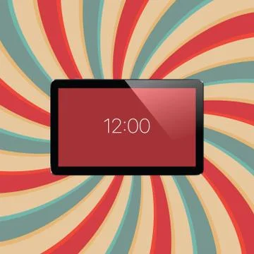Digital tablet with shiny sensor screen. Electronic smart device. Mobile ga.. Stock Illustration
