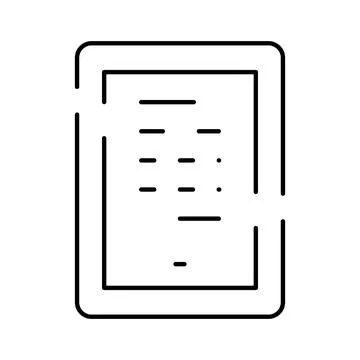 Digital tablet showing content on screen line icon Illustrazione stock