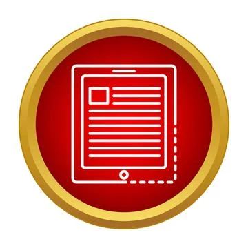 Digital tablet showing content with scroll indication Stock Illustration