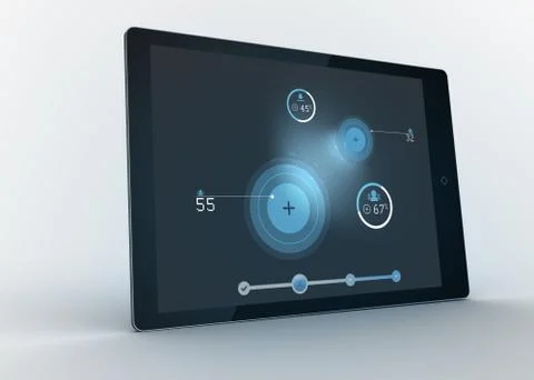 Digital tablet showing data and circles Stock Photos