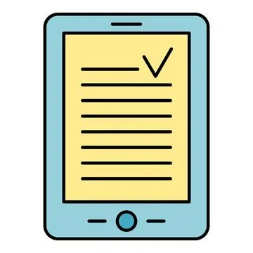 Digital tablet showing document with approved checkmark Stock Illustration