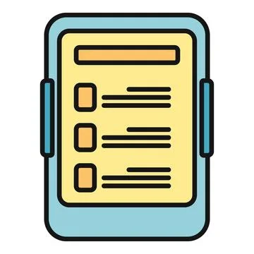 Digital tablet showing online checklist form survey Stock Illustration