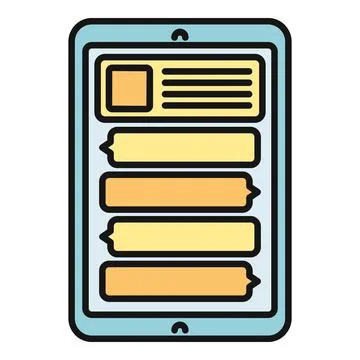 Digital tablet showing online messaging application interface Illustrazione stock