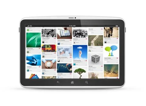 Digital tablet with social media application Stock Illustration