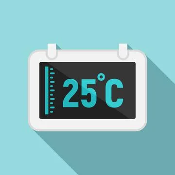 Digital tablet temperature control icon, flat style Stock Illustration