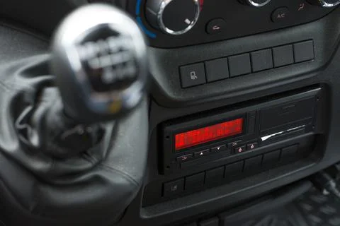 Digital tachograph in a van from an angle Stock Photos