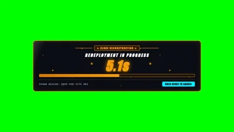 Digital Tactical Respawn Countdown Clock on Green Screen Stock Footage 345258906