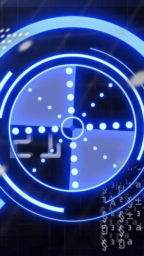 Digital target animation over software code and data processing background Stock Footage 343548208