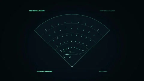 Digital Target Locator HUD Radar Seamless Loop Stock Footage 342037075